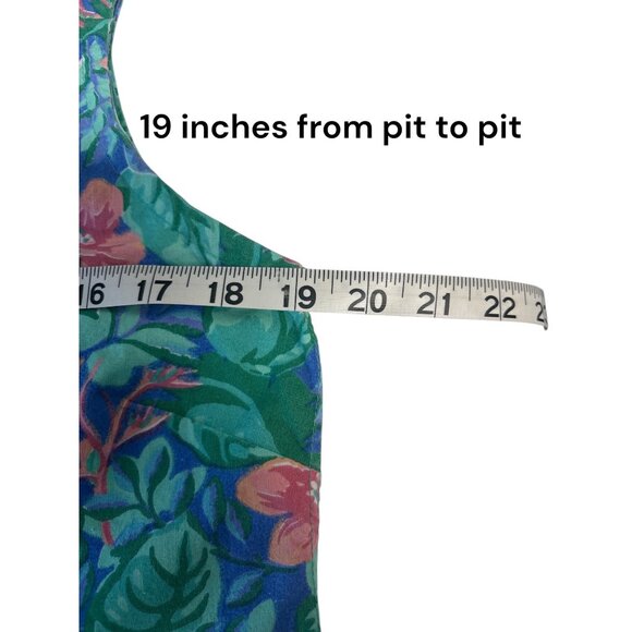 Vintage Tikal Trading Co Floral Sleeveless Button-Up Shirt M 100% Cotton Guatema - Picture 4 of 5